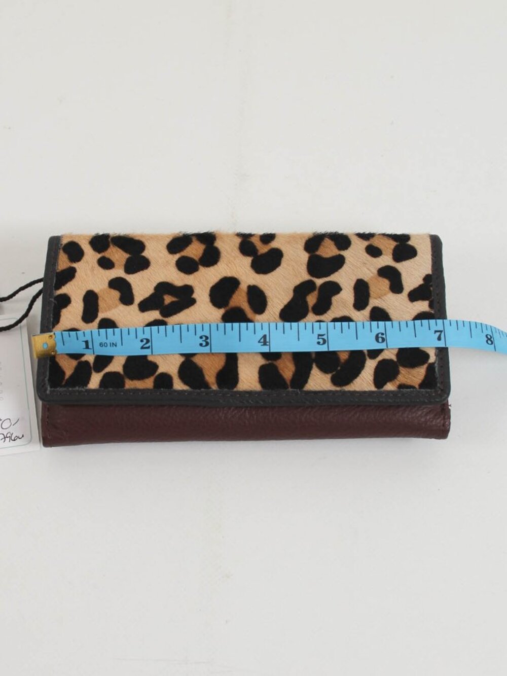 NWT Soruka Recycled Leather Leopard Print Wallet Colorful Clutch - Picture 9 of 10